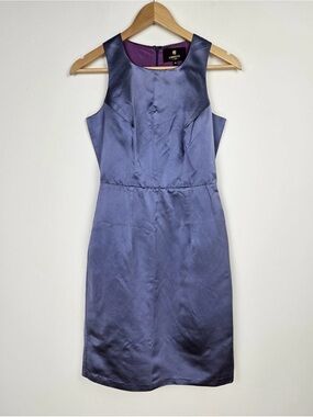 Liberty of London Periwinkle Silk Satin Sheath Dress